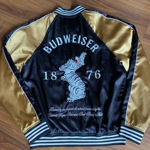 Two toned Budweiser bomber jacket